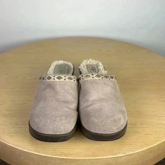 UGG Heeled Clogs Women's 6.5 Faux Furt Mules Comfortable Casual Supportive Shoe - Picture 2 of 6
